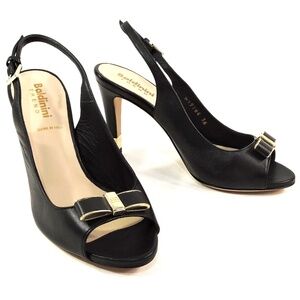 BALDININI 🇮🇹 WOMEN'S BLACK SOFT LEATHER COMFORT FASHION SUMMER SANDALS